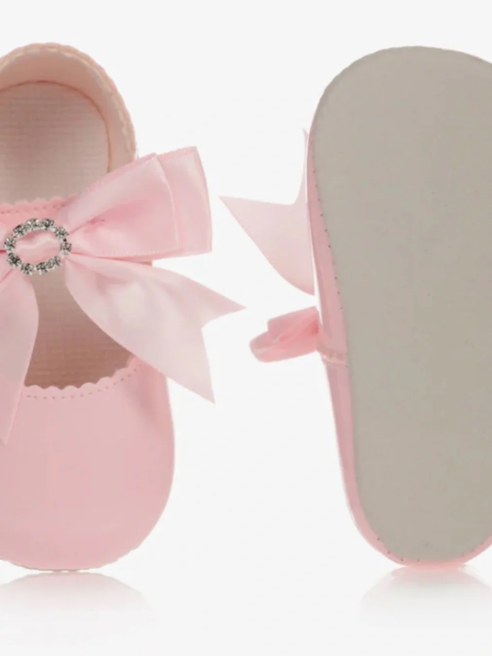 Baypods Baby Girls Ivory & Pink Patent Pre-Walker Shoes with Bow (Size 9-12M)